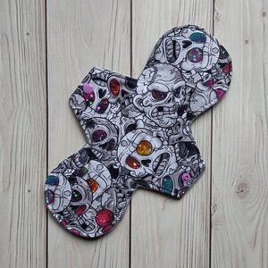 NEW! 11.5” Moderate Absorbency Liner, Reusable Cloth Pad - Galaxy Zombies